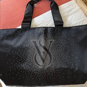 Victoria's Secret Black Sparkle Tote Bag